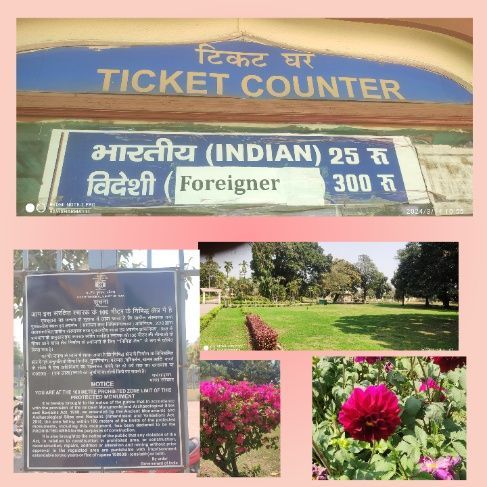 Ticket counter , sign of government of india ,flower