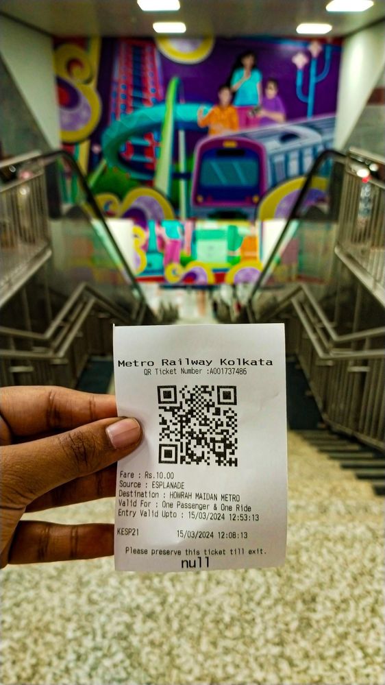 The QR code-based ticket for availing East-West Metro