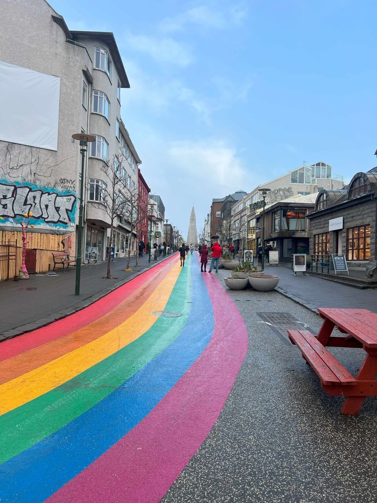 Caption: Rainbow Street reflects Iceland's attitude to inclusivity.