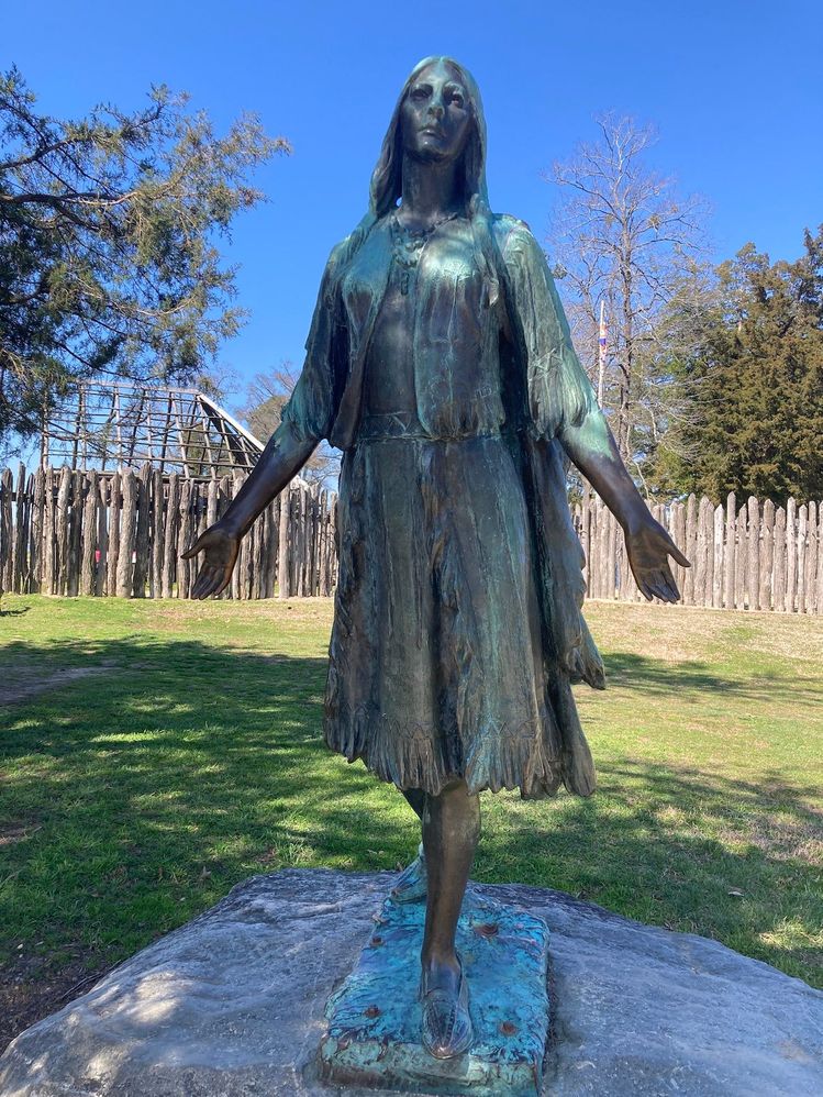 Statue of Pocahontas, Daughter of Algonquian Chief Powhatan