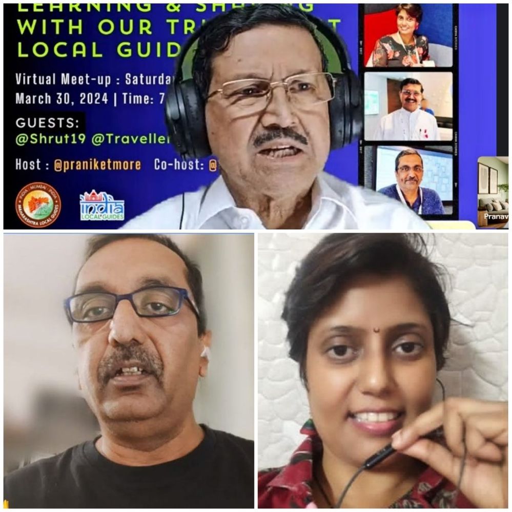 #5  In these image we see our three honurable guest who addresse there experience to all virtual conected members first is @TravellerG sir second @ajitthite dada and @shrut19 tai