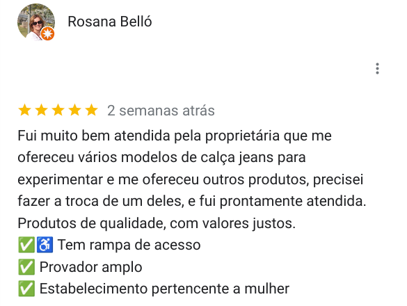 Caption: A screenshot of @rosanabtl’s review of the Maria & Maria store.