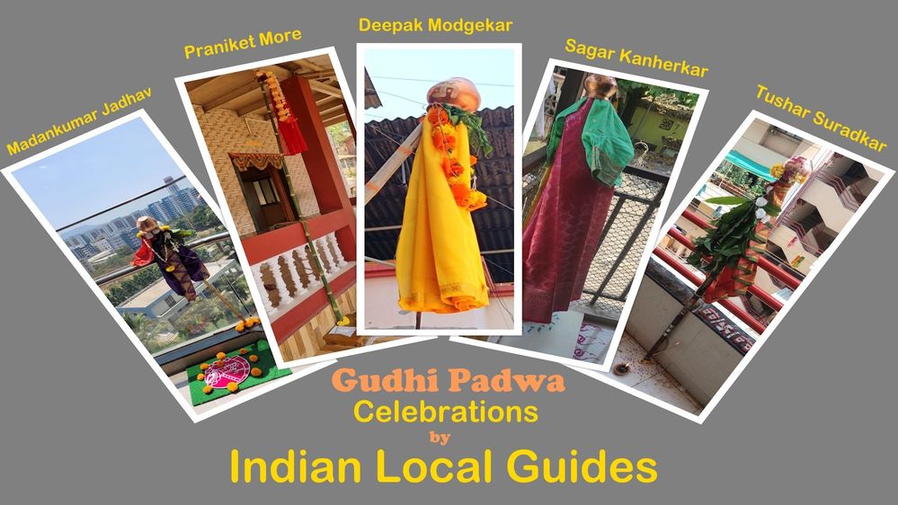 01 - A photo collage of the Gudhis erected by Indian Local Guides on the occasion of Gudhi Padwa