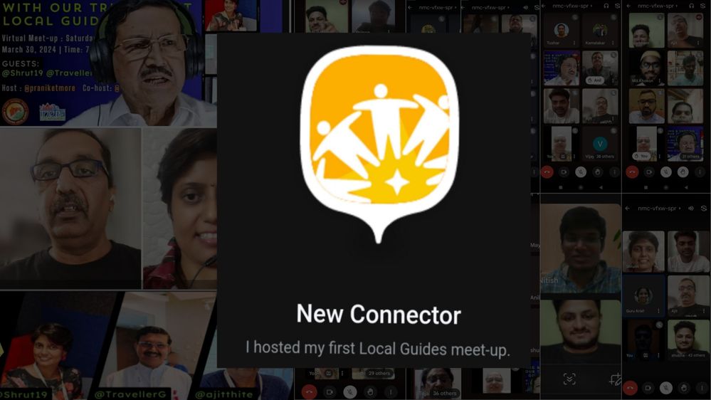 #1 New Connector Badge and backside virtual meetup photos in fade.