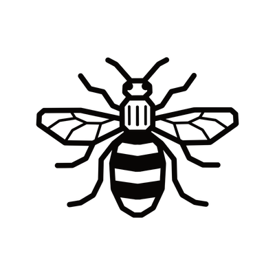 Caption: An image of a bee symbol that is widely used to represent Manchester.