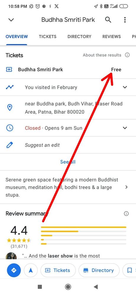 screenshort  of  buddha smriti park