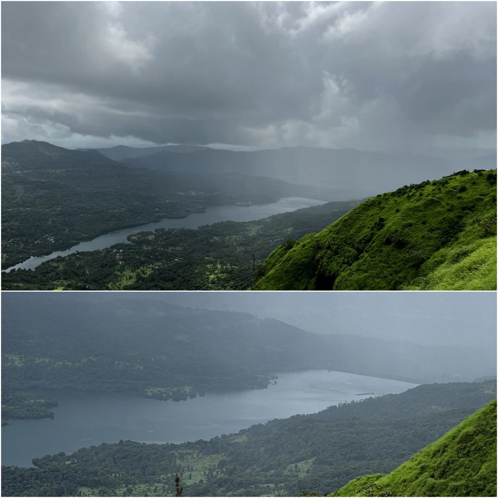 #6 In these photographs, we see the Shirgaon Dam water, which is positioned down to the ghat and looks magnificent with clouds and rain.