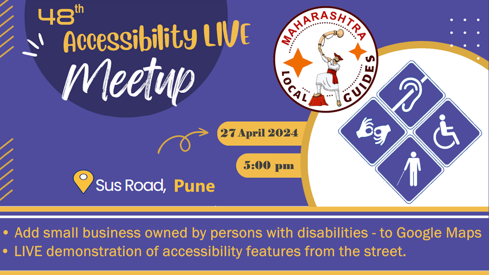 Banner of the 48th Accessibility Meetup in Pune on 27 April 2024