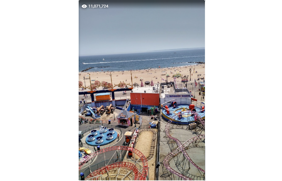 Caption: @JustJake's Star Photo of Luna Park In Coney Island uploaded onto Google Maps on 2021-07-17 and showing star views of 11,071,724 as at 2024-04-27