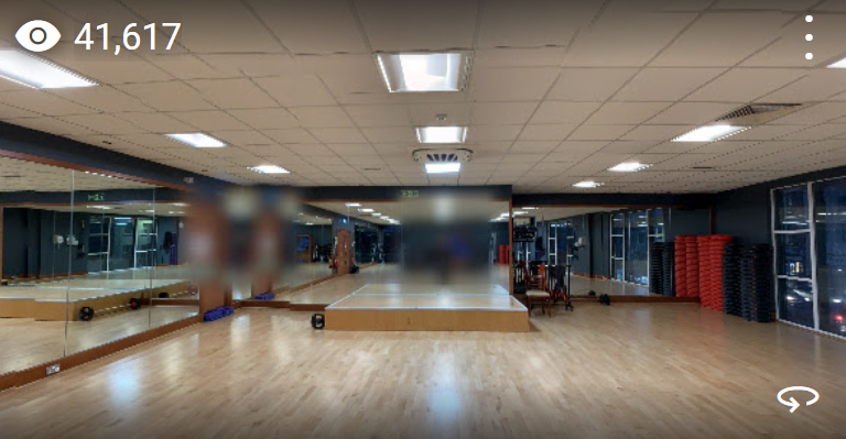 Caption: @nigelfreeney's Star 360 Sphere of Nuffield Health Taunton Fitness & Wellbeing Gym uploaded onto Google Maps on 2019-11-01 and showing star views of 41,617 as at 2024-04-28