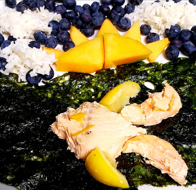 Fish in sea fruit/veggie/seafood art