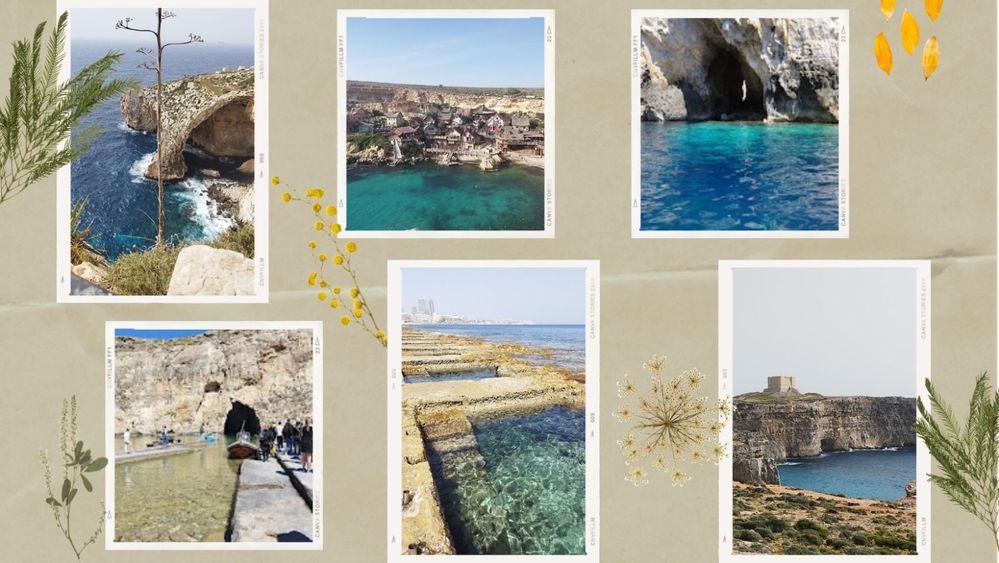 Locais deslumbrantes de Malta - Banhos Romanos, Blue Lagoon, Blue Grotto,  vila do Popaye