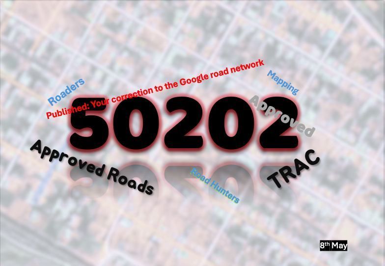 Caption: A cover photo with the figures of our approved roads on TRAC written on it. 50202. Other words floating around the main figure.  @@MarcoDavoli