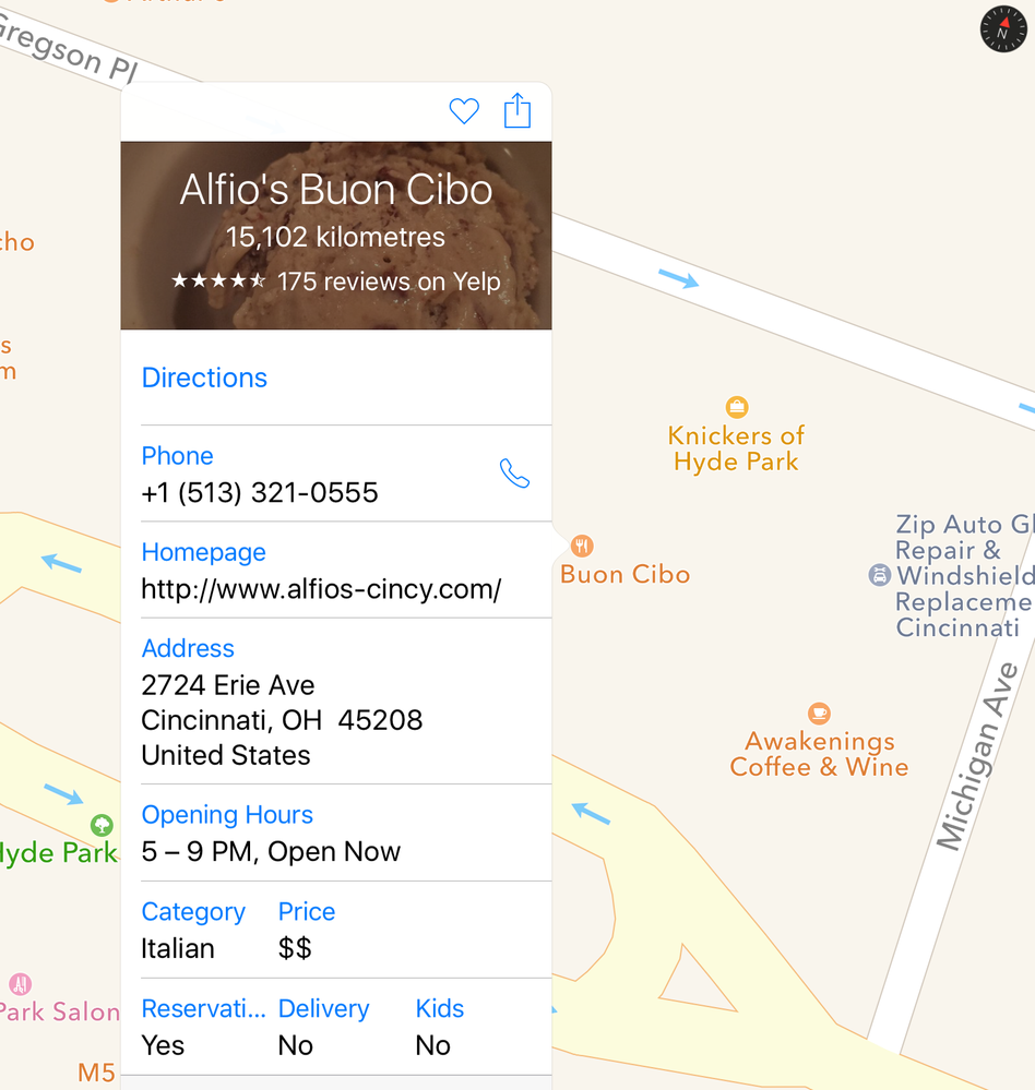 Alfio's Buon Cibo on Apple Maps has been around for a while, but Google found it incredibly hard and objectionable to add it.