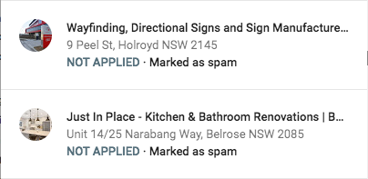 Two examples where they are clearly 'keyword stuffing' and the team decides that it isn't spam.