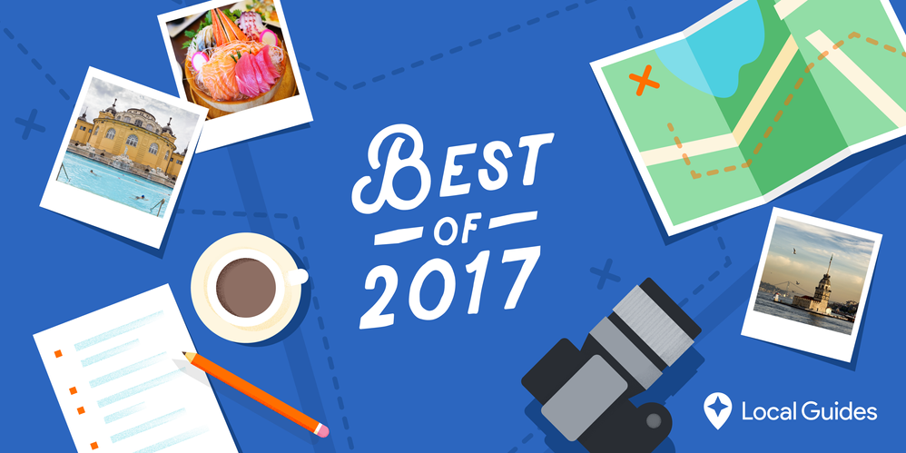 Best of 2017 illustration highlighting some Local Guides photos