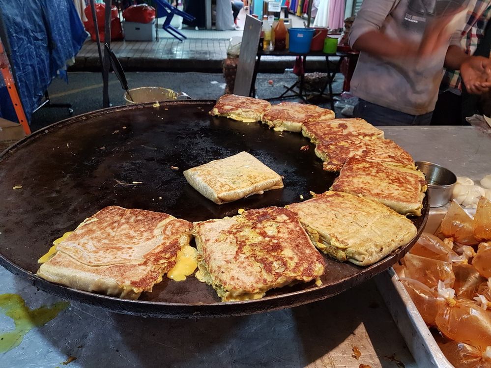 Local Malaysian Murtabak (meat stuffed thin fried patries)