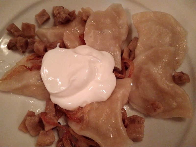 Varenyky with sour cream