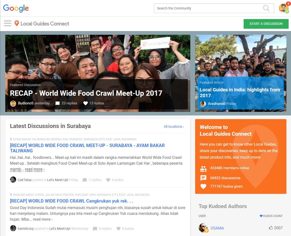 Featured on the Connect homepage