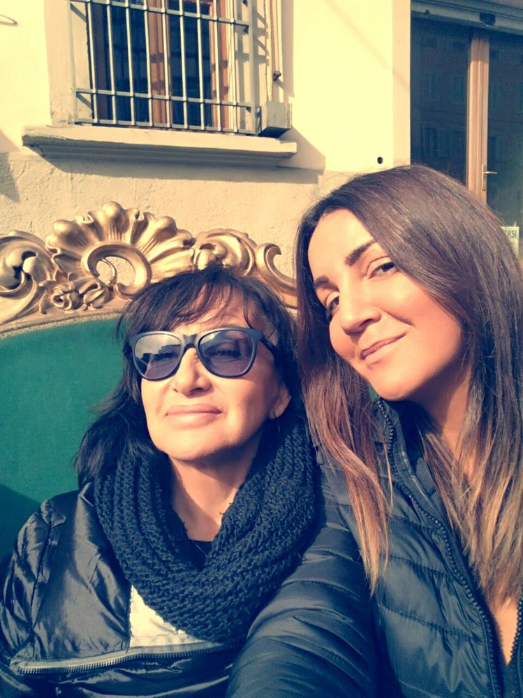 My mum and me, at a brunch for Pescia Antiqua