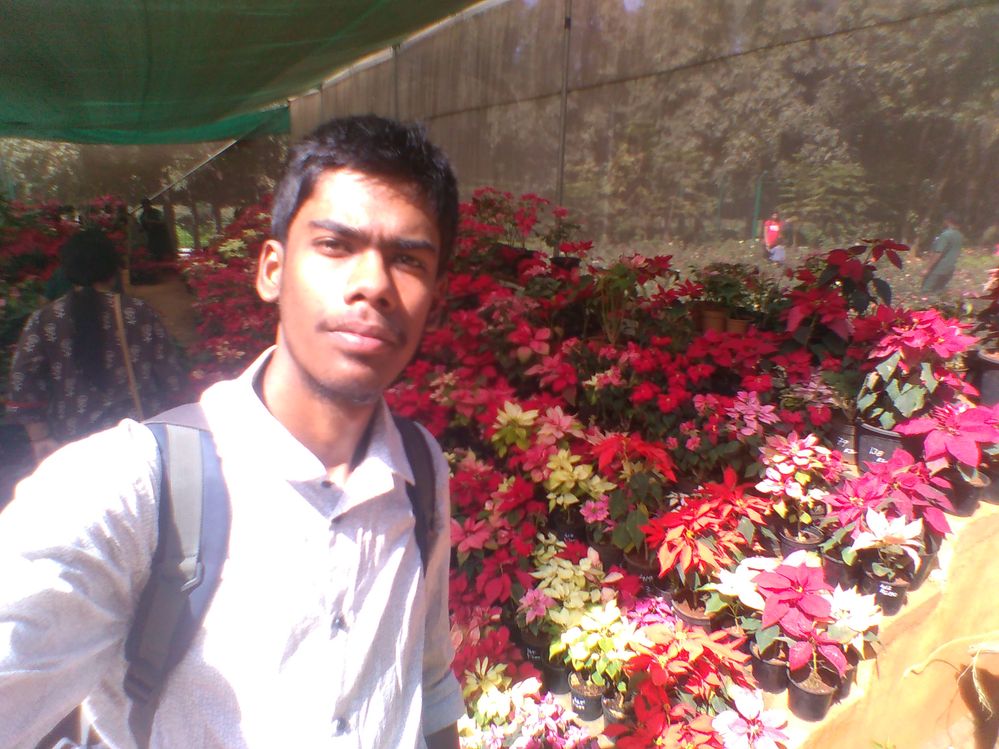 Me with beautiful flowers..