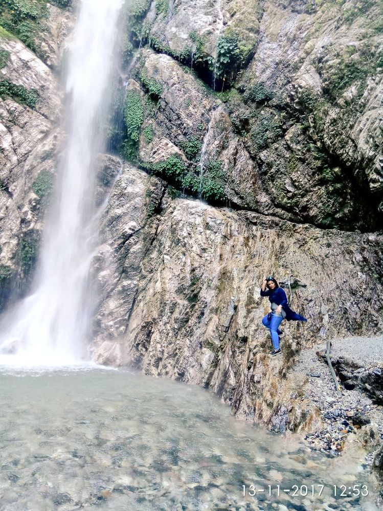 A closure look at Namaste Jharana (water falls)