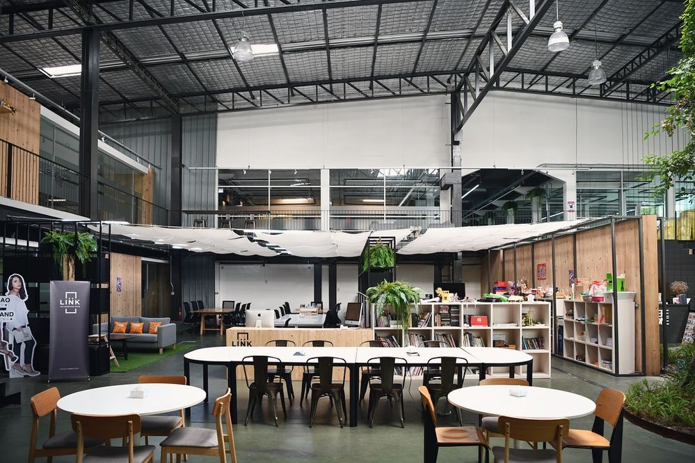 It used to be a warehouse and then transformed to this cool working place.