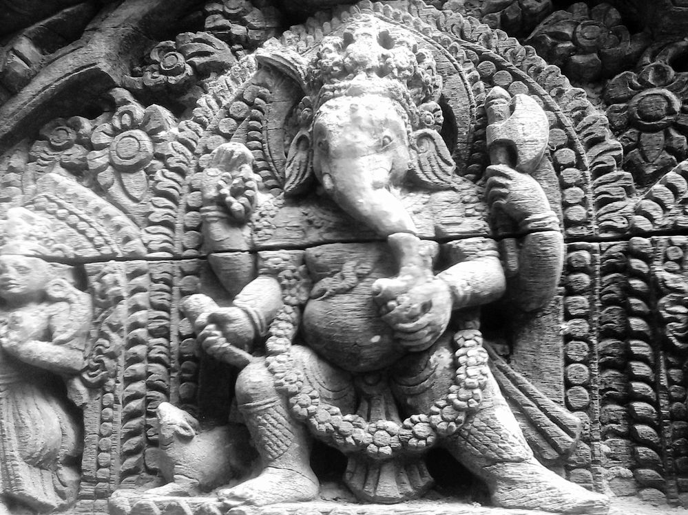 lord Ganesh - wood carving - Bhaktapur Durbar Square