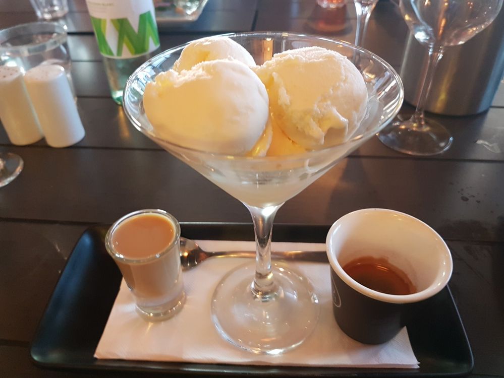 Vanilla ice-cream treat with Kalua and Coffee.