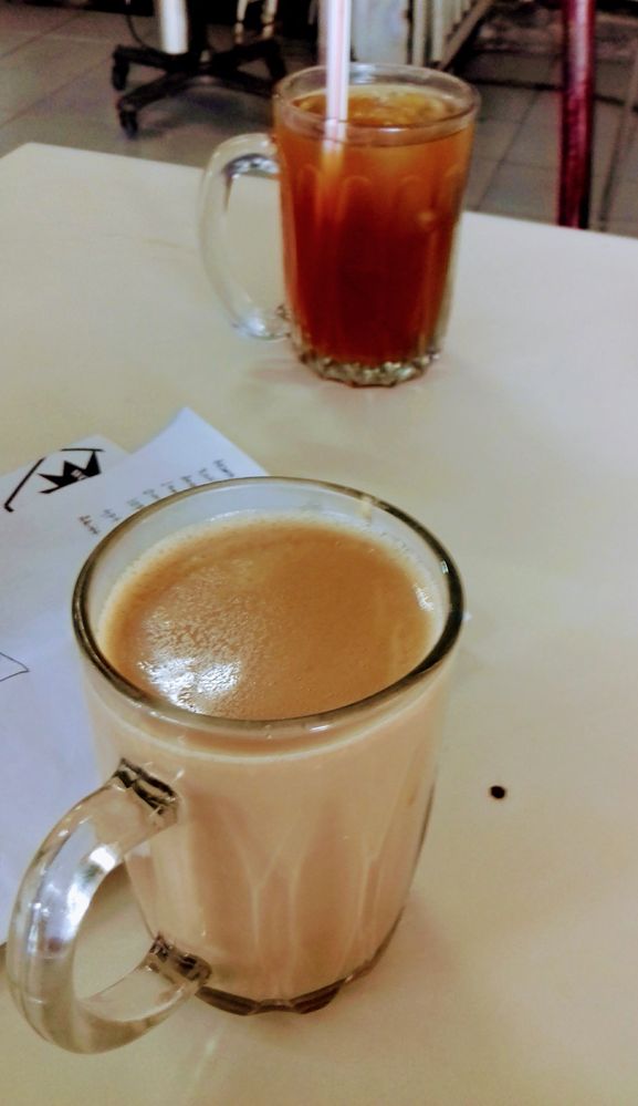 Teh tarik and lemon ice tea