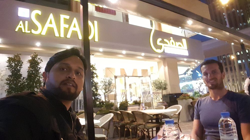 With Carl, Restoran Al Safadi during Dubai Meetup