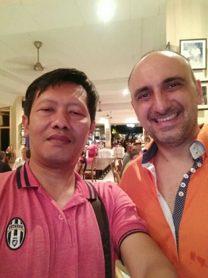 Me and Massimo Socca owner of Massimo Italian Restaurant in Sanur, Bali Indonesia. He said Hi for you