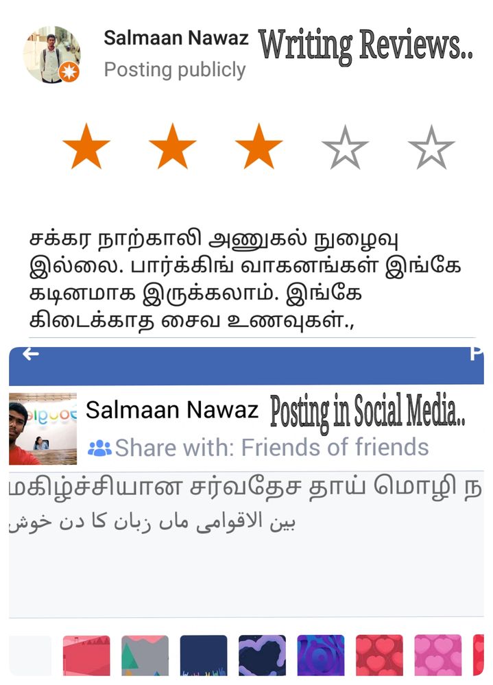 Writing Reviews and Posting in Social Media..