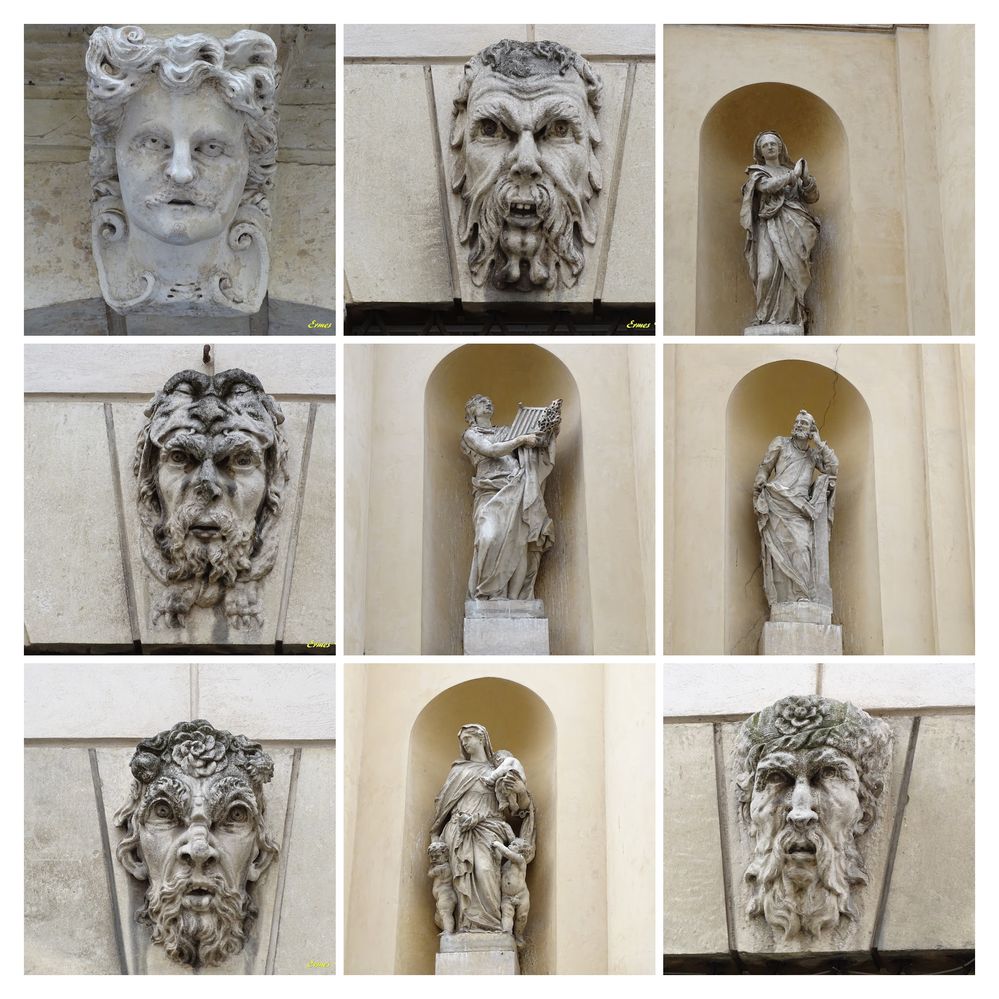 Vicenza, statue and faces