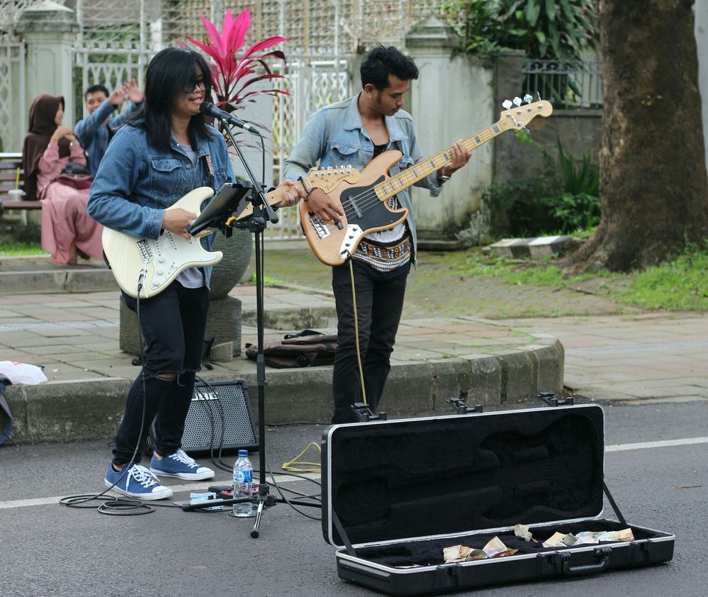 Street musician performance