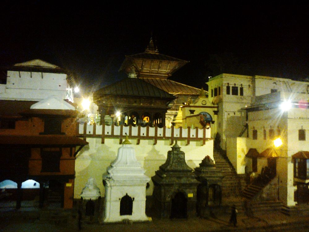 main temple at night