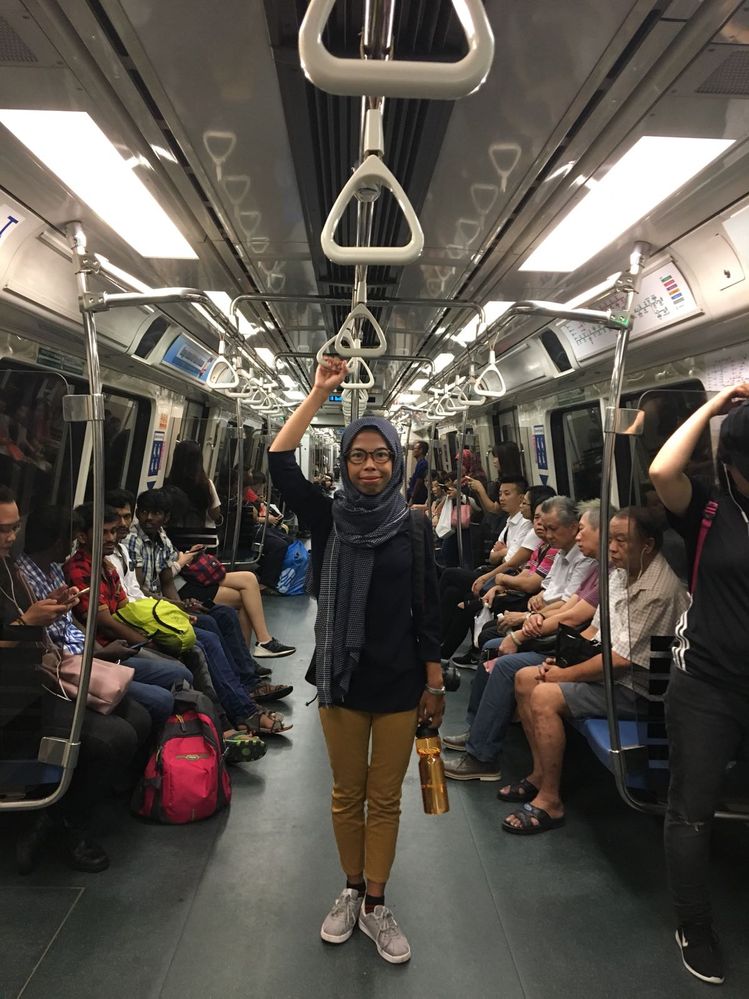 Me when using Singapore MRT