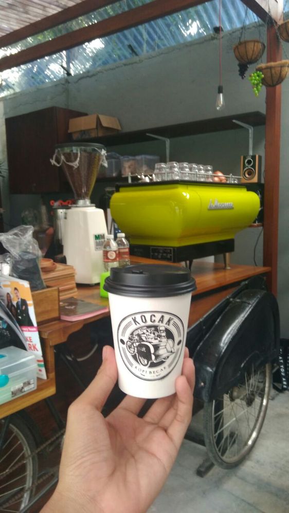 mesin espresso berbentuk becak