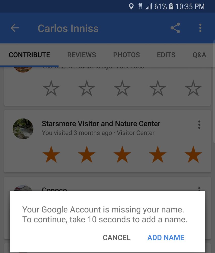 Solved: Local Guides Connect - Write review error  "your google