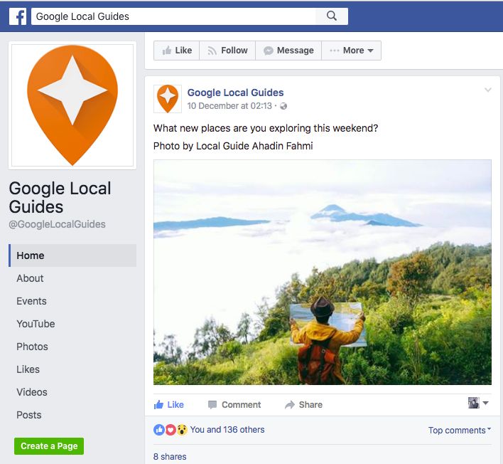 Facebook Google Local Guides