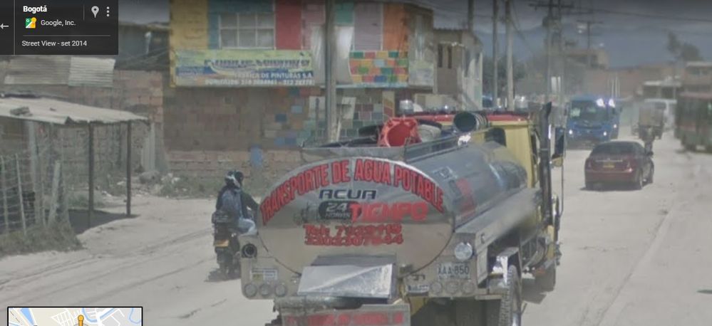 drinking water transport truck in Bogota