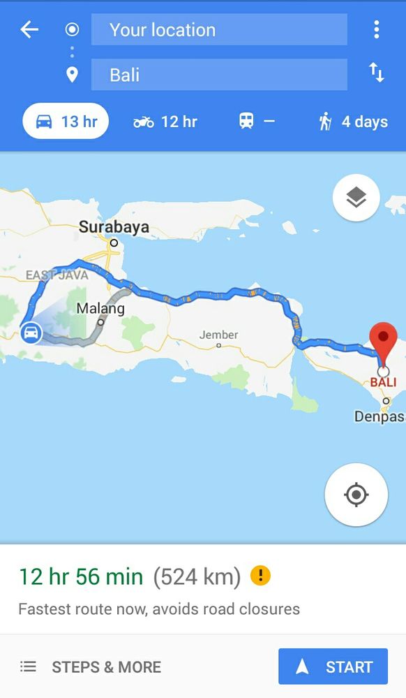 It is my distance. Airport is only in Surabaya or Malang