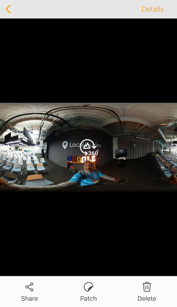 Patch tripod in 360 photo with Gear 360 app