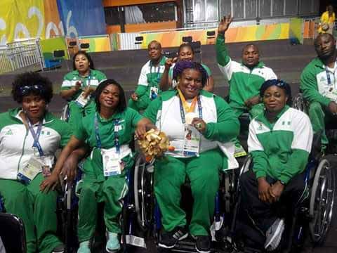 Nigerian Paralympic Gold Medalists and Record breaking Precious Orji (middle)