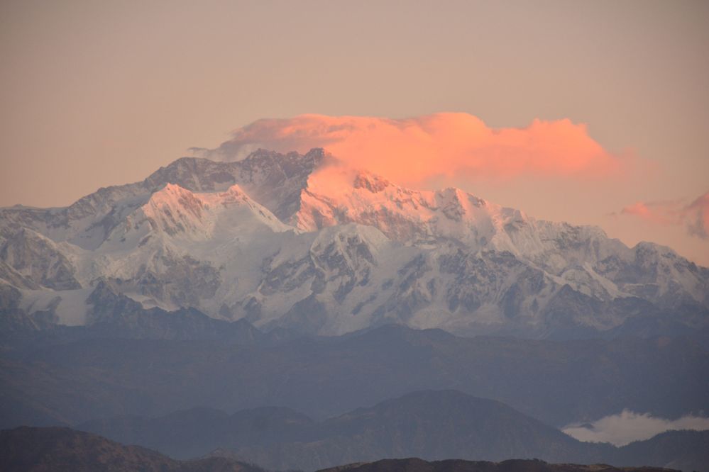 Sunrise view of Kanchenjunga peak from Sandakphu