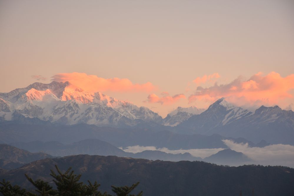 Sunrise view of Kanchenjunga peak from Sandakphu