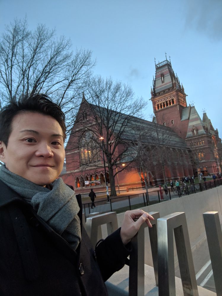 Me in front of Harvard Memorial Hall