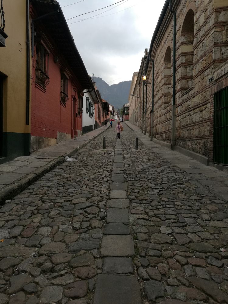 Colonial Street in Bogota's Downtown