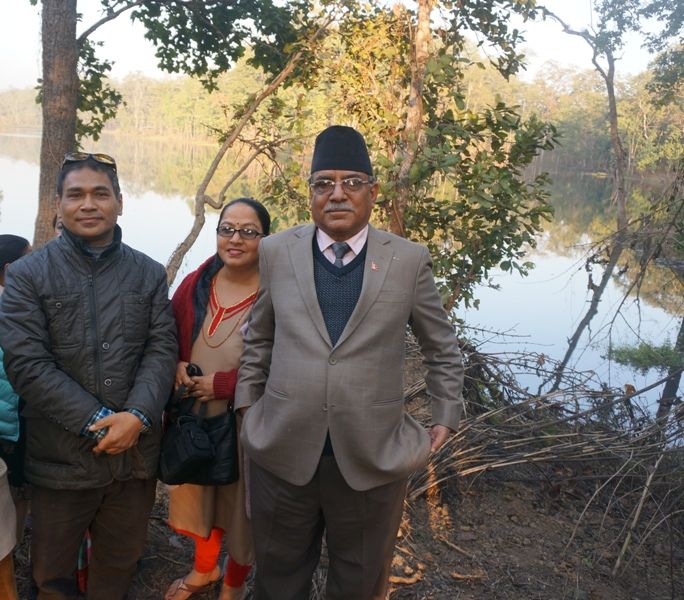 With Honorable  Former  Prime minister Mr. Pushp Kamal Dahal(Prachand) In Chitwan