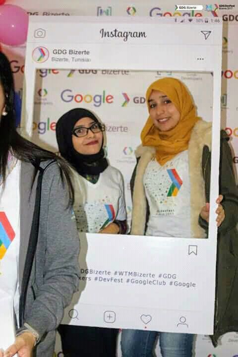 Houda Rouaissi and I during a GDGBizerte event.